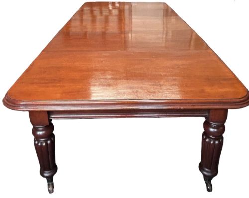 Large mahogany 3 Leaf Victorian wind out dining table