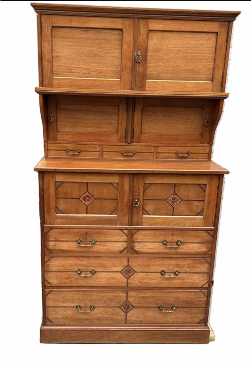 Aesthetic Movement 3 Tier Storage Cabinet by H Ogden of Manchester