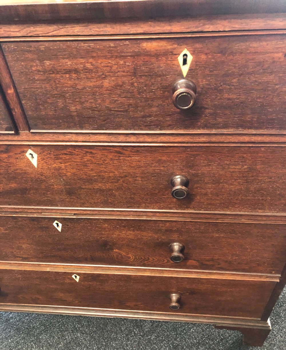 Mid Georgian oak chest of drawers View IV