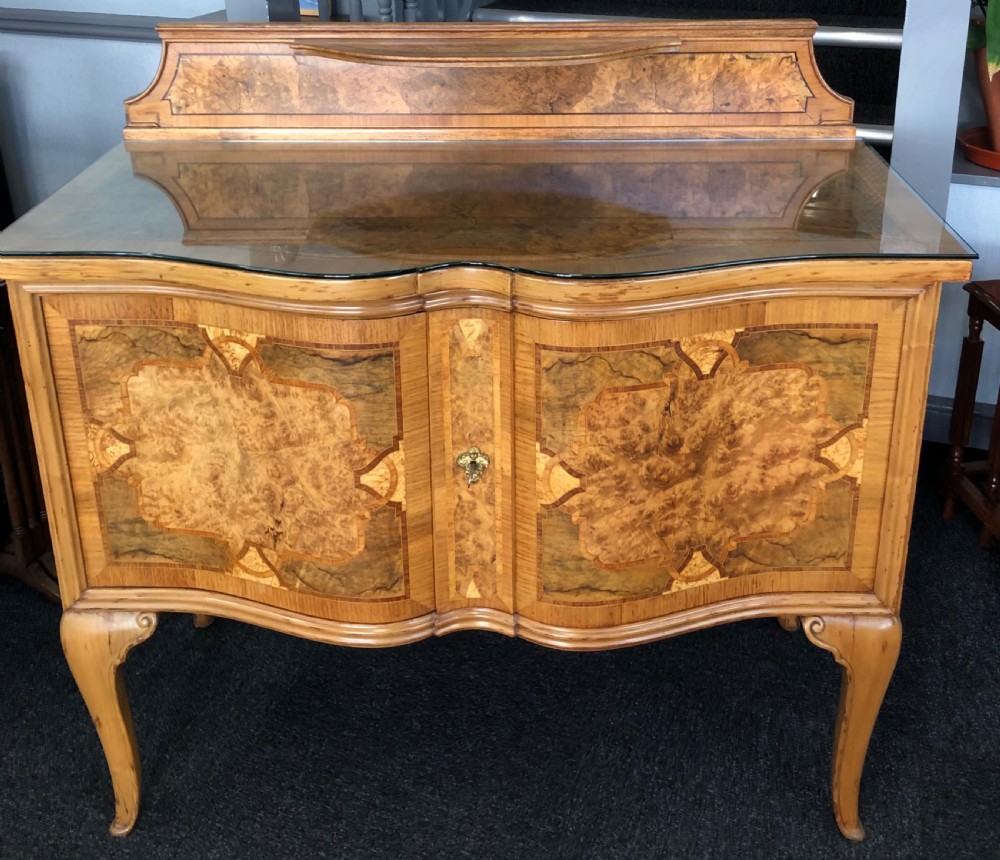 Burr walnut side cabinet 