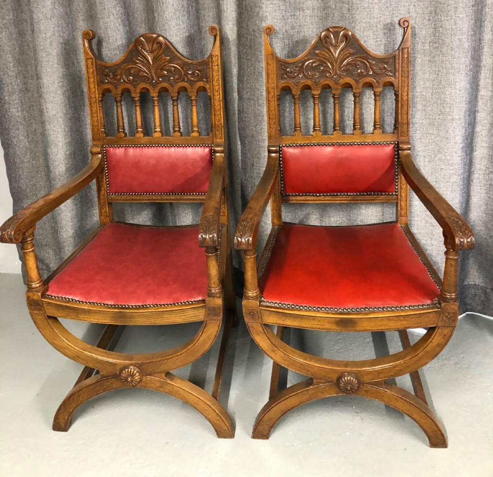Set of 8 oak dining chairs View VIII