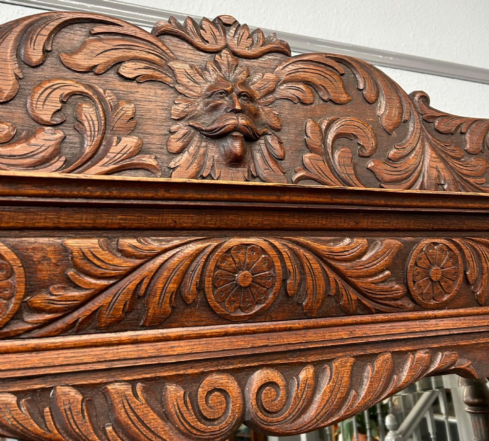 Carved oak mirror back sideboard  View VIII