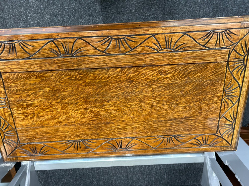Antique oak monks bench  View VIII
