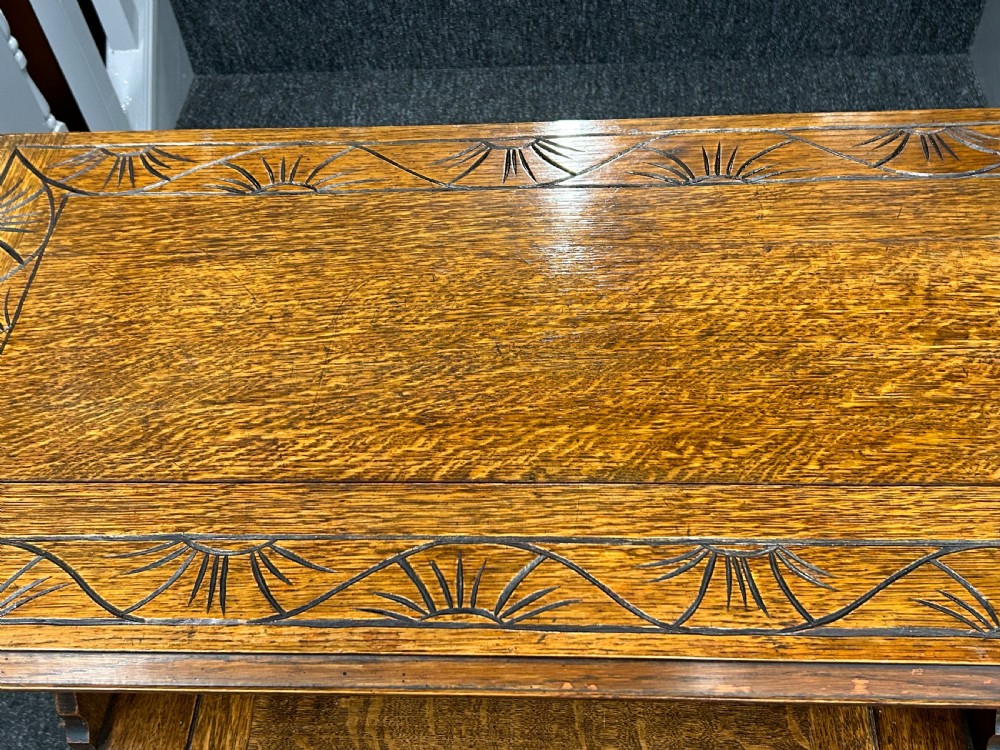 Antique oak monks bench  View IX