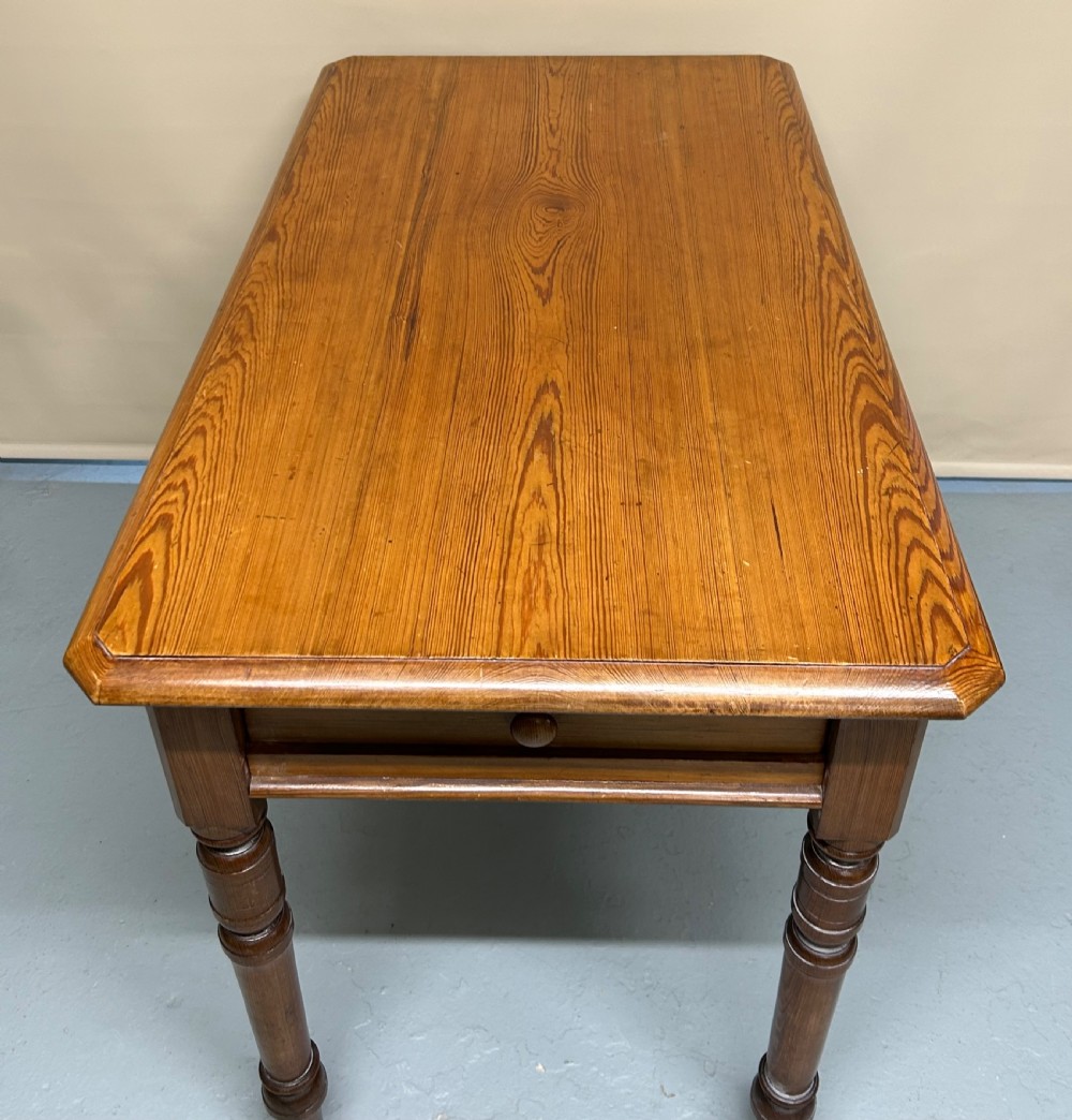 Edwardian pitch pine side table  View III