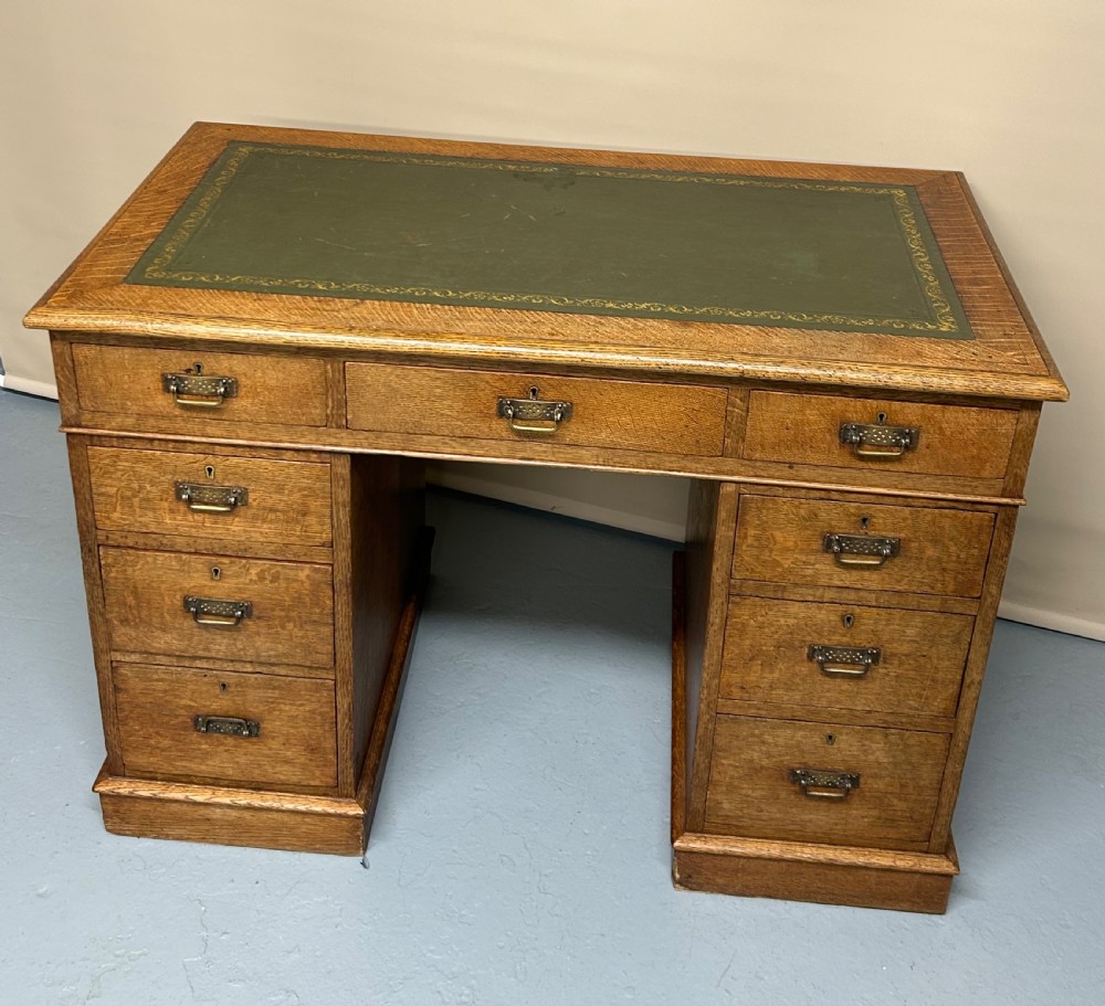 Oak Pedestal Writing Desk