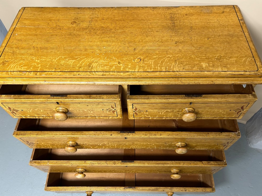 Pine Scumbled Chest Of Drawers  View IV