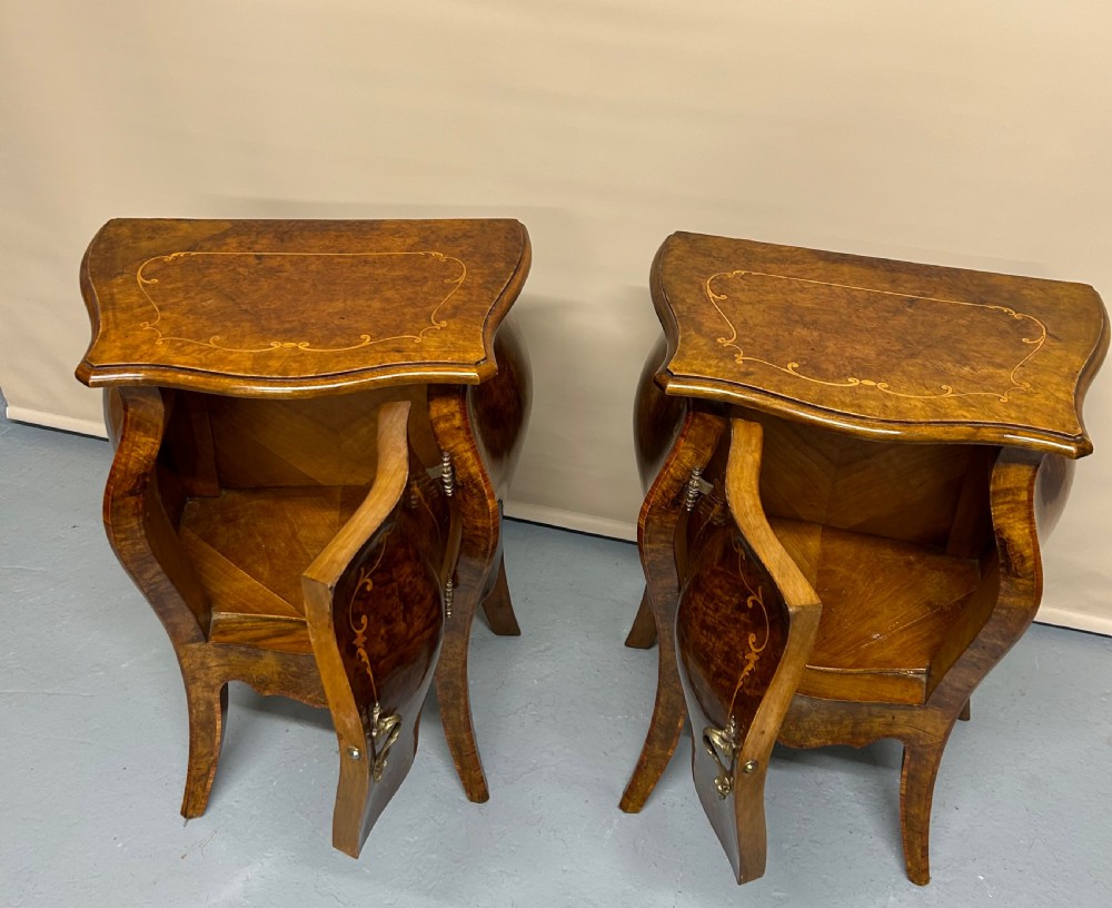 Pair of Walnut french bombe side cabinets  View IV