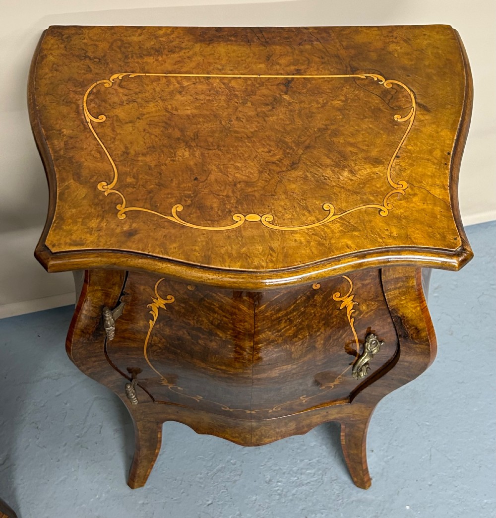 Pair of Walnut french bombe side cabinets  View V