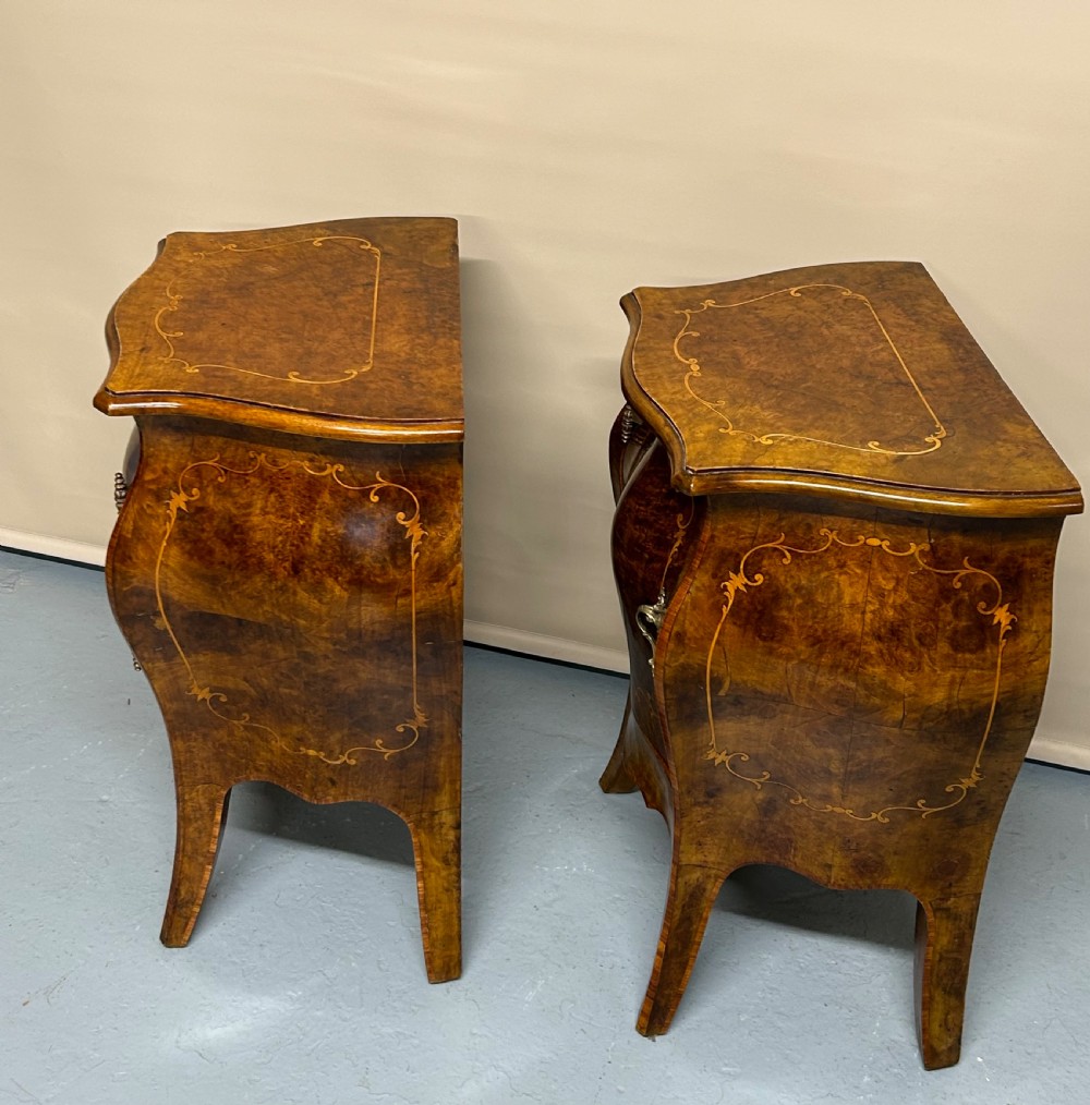 Pair of Walnut french bombe side cabinets  View VII