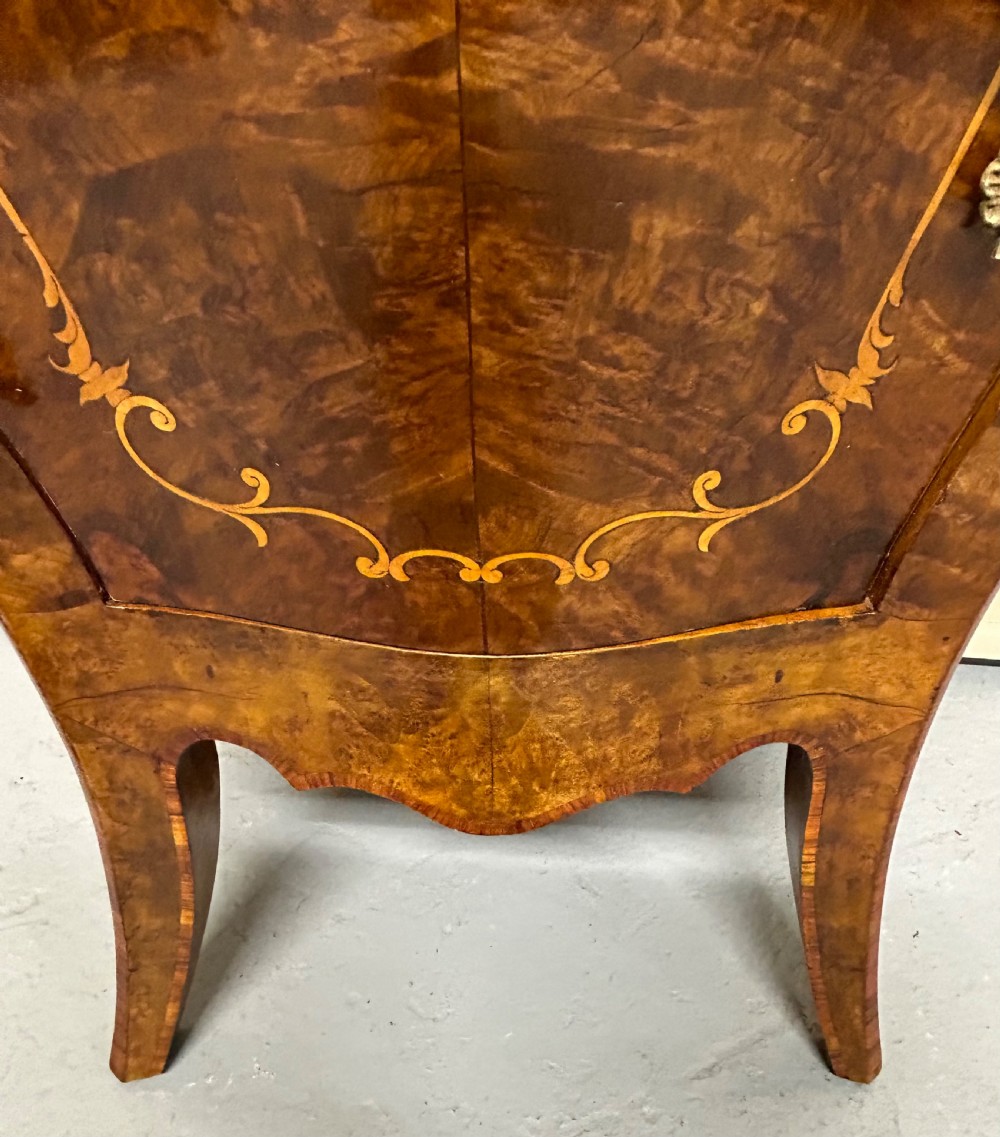 Pair of Walnut french bombe side cabinets  View X