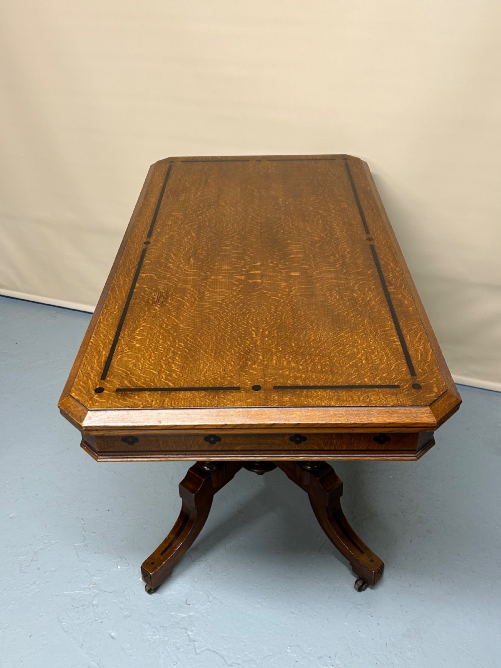 Oak games table in the style of Charles Bevan  View II