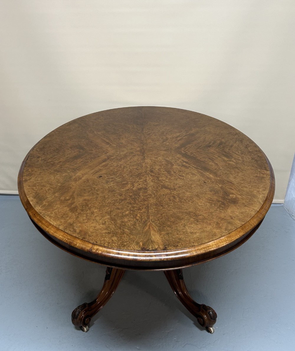 Victorian Burr Walnut Loo Table 
