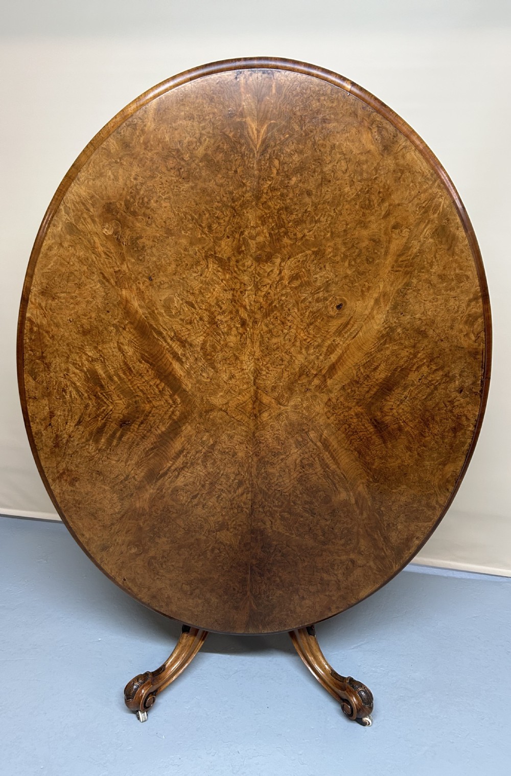 Victorian Burr Walnut Loo Table  View II