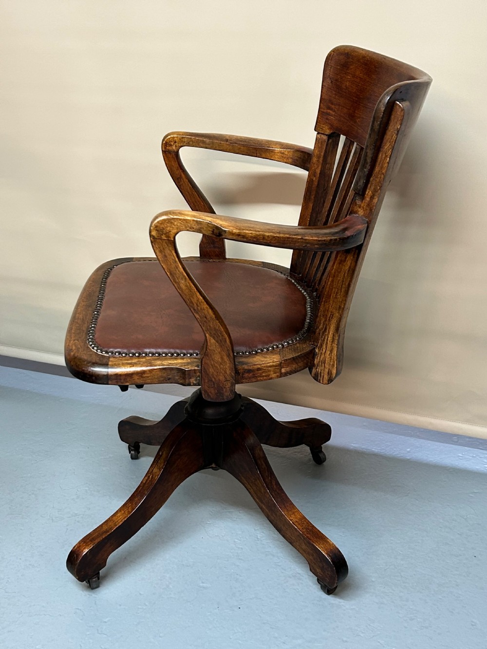Edwardian Oak Office Chair  View II