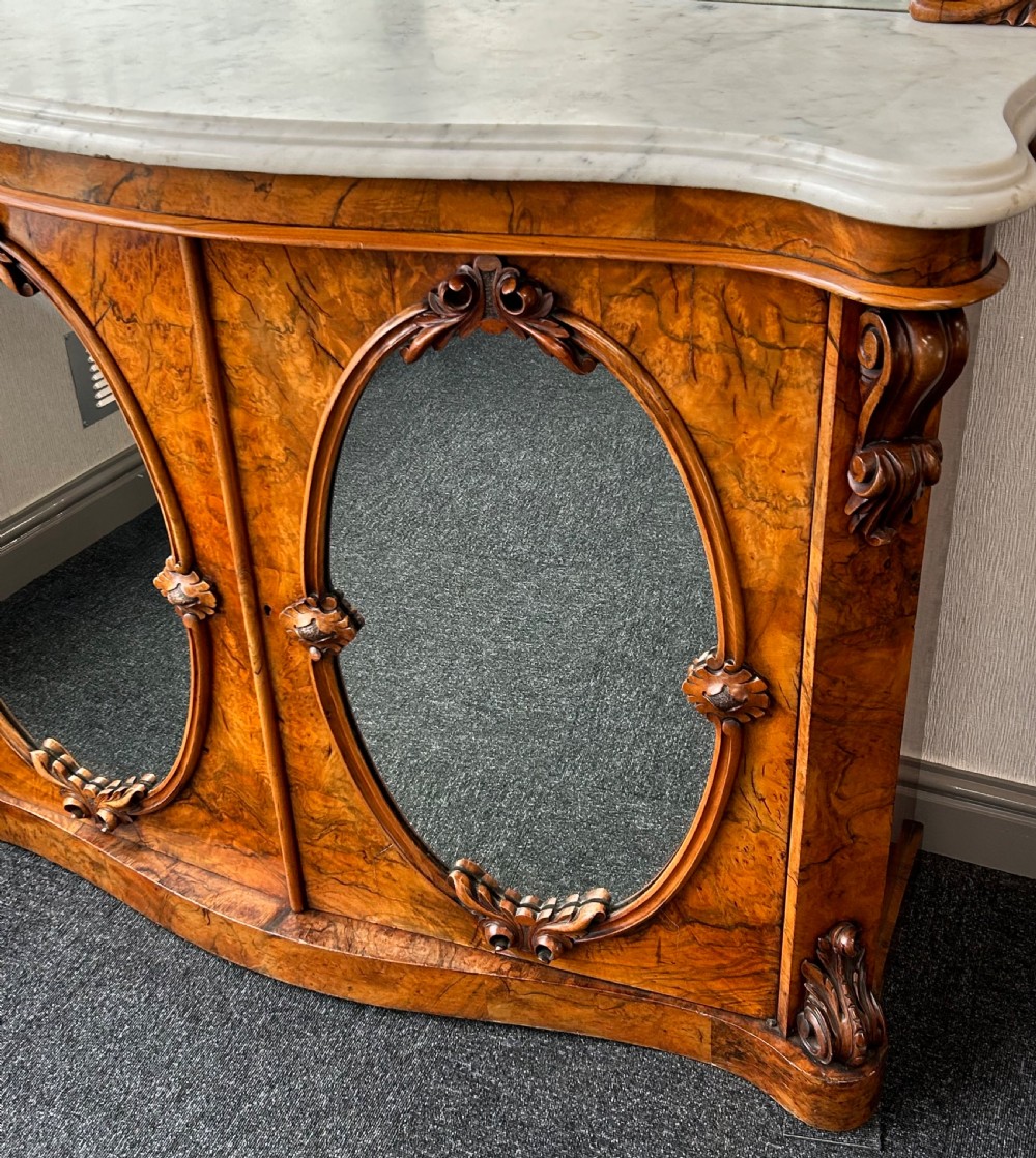 Victorian walnut marble top chiffonier  View II