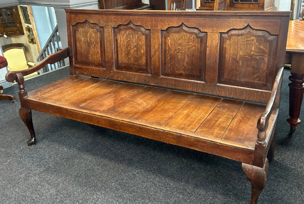 Georgian oak settle View IV