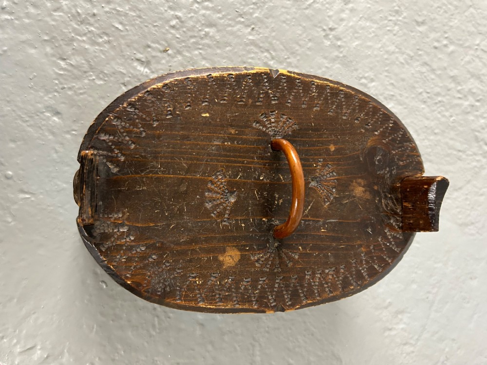 Scandinavian 19th Century Bentwood Folk Art Pokerwork Box View III