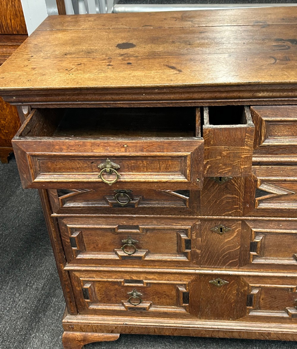Jacobean oak 18th century chest of drawers  View IV
