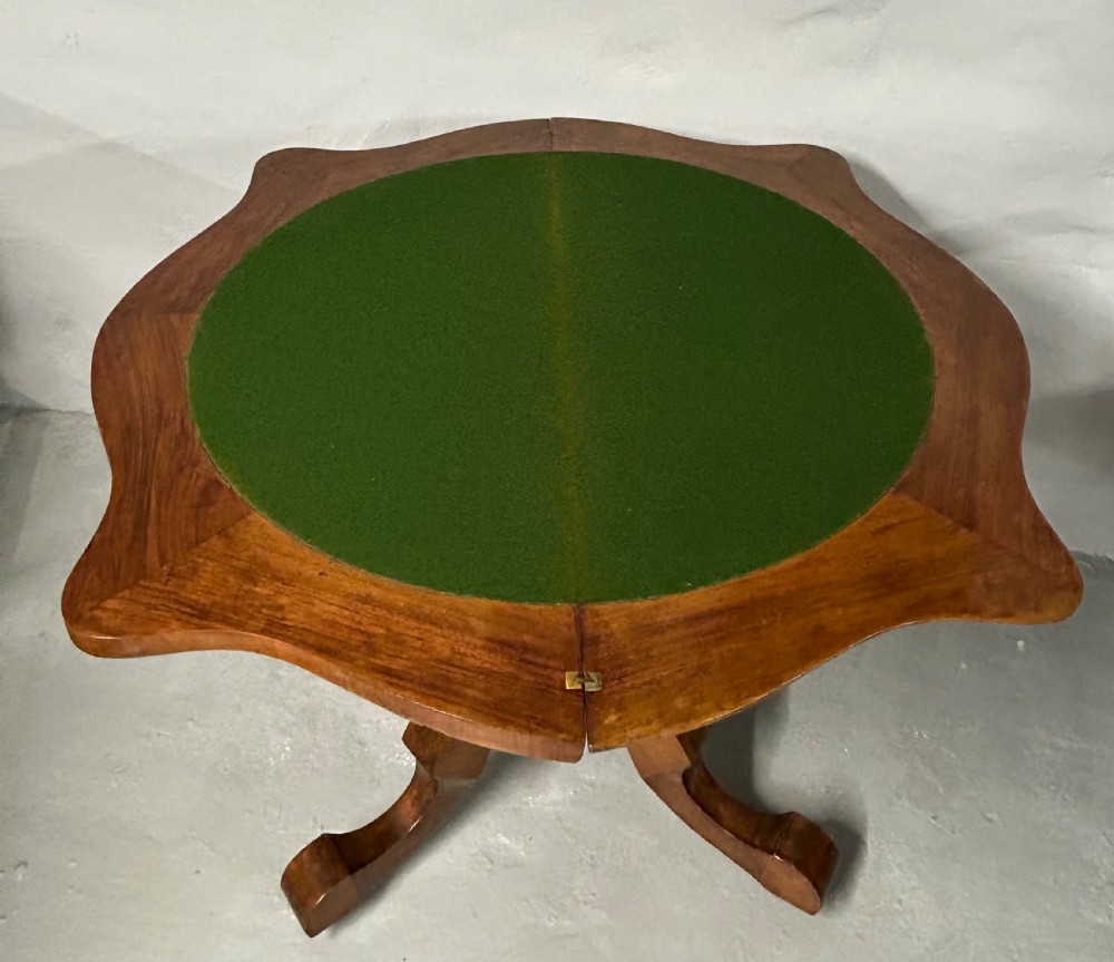 Victorian burr walnut games table View VI