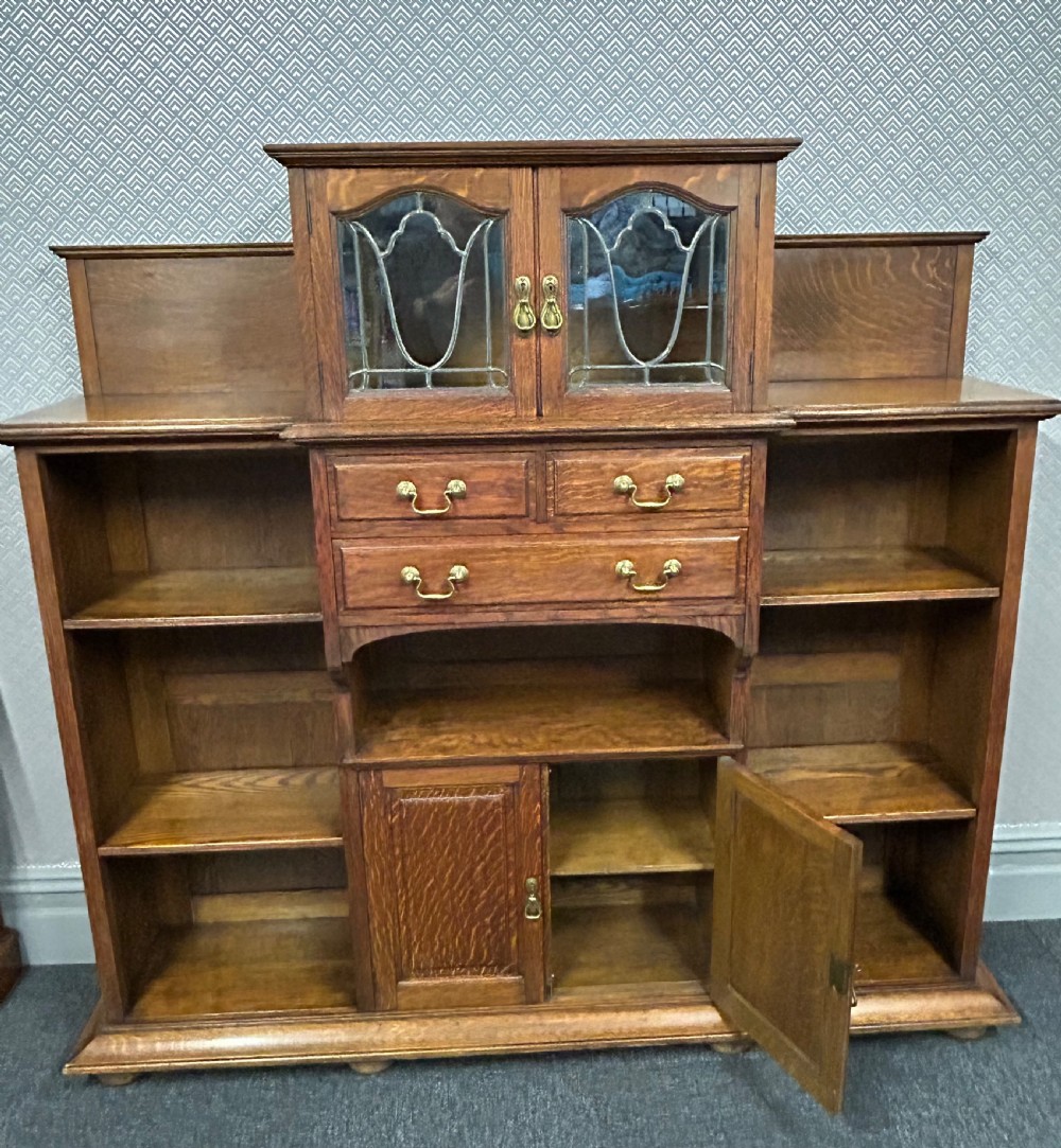 Shapland and Petter oak arts and crafts bookcase View II