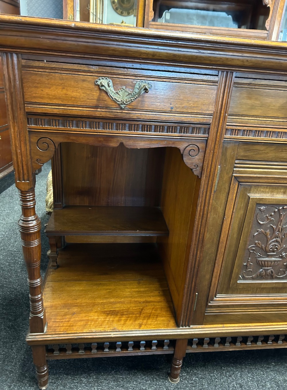 Walnut Edwardian sideboard  View II