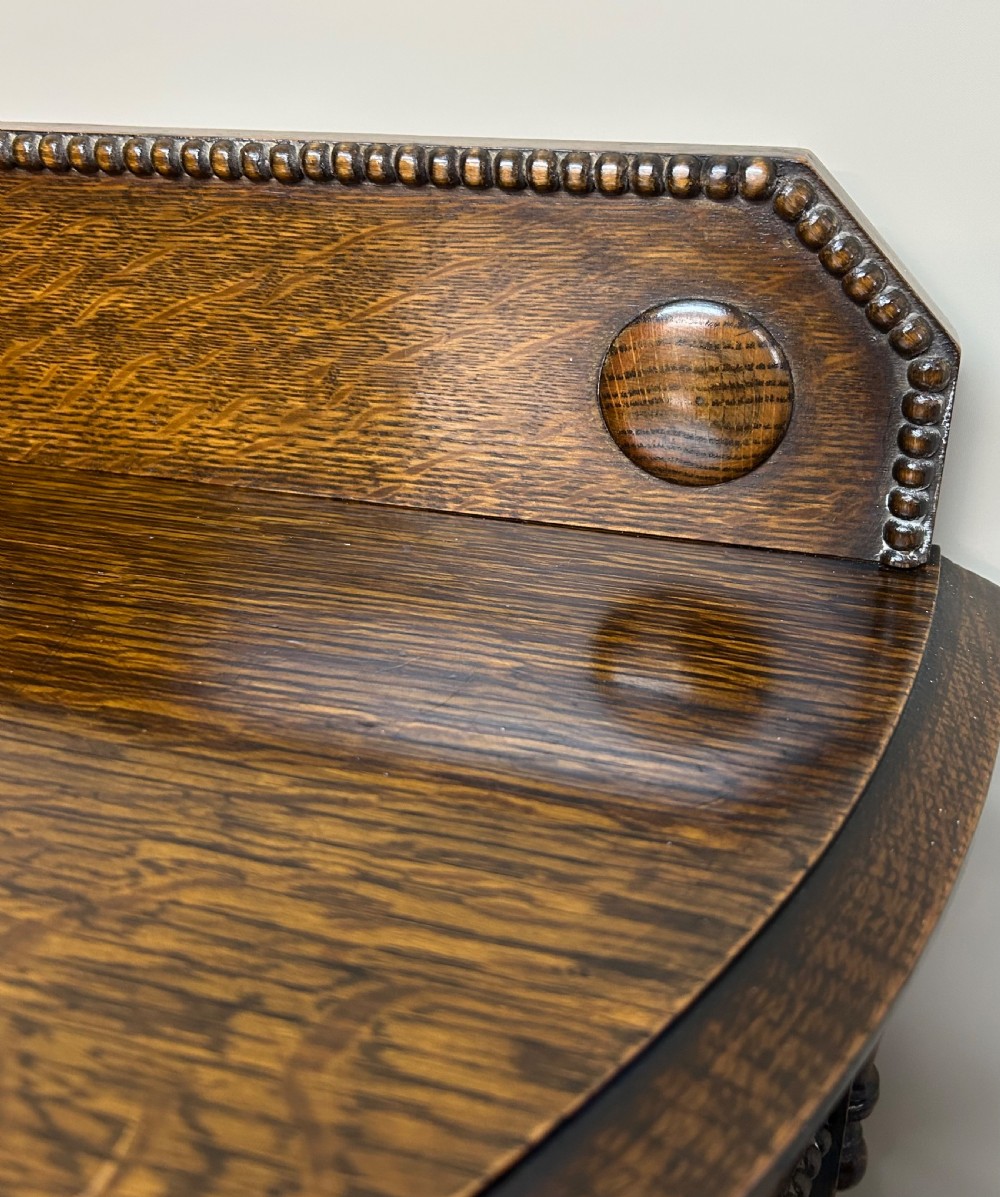 Oak Demi Lune console table  View VI