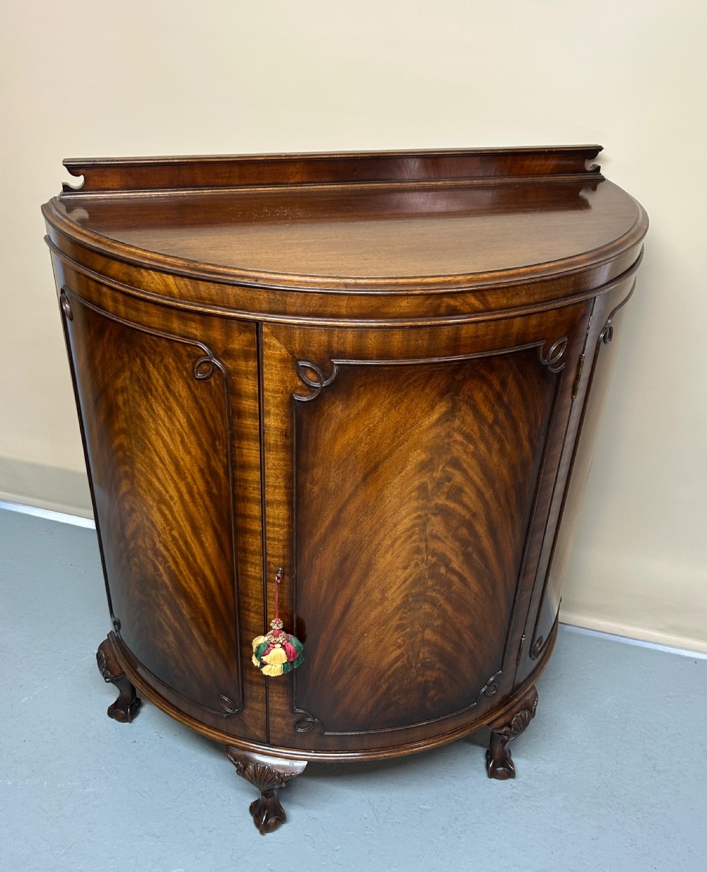 Mahogany Demi Lune side cabinet  View III