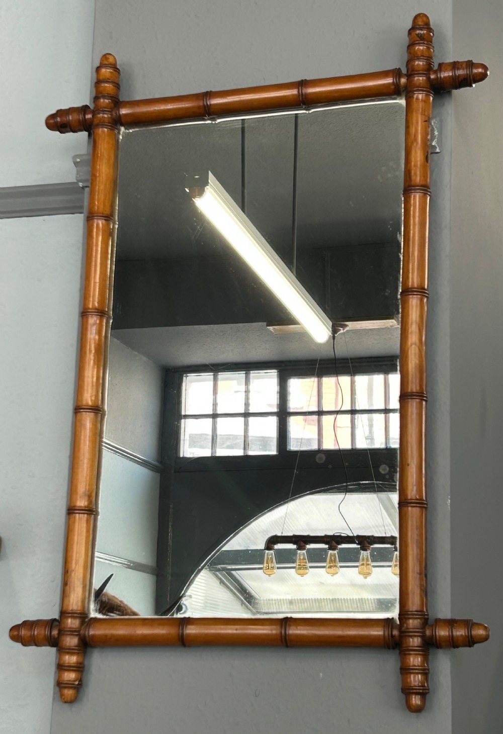 Large and small French faux bamboo mirrors 