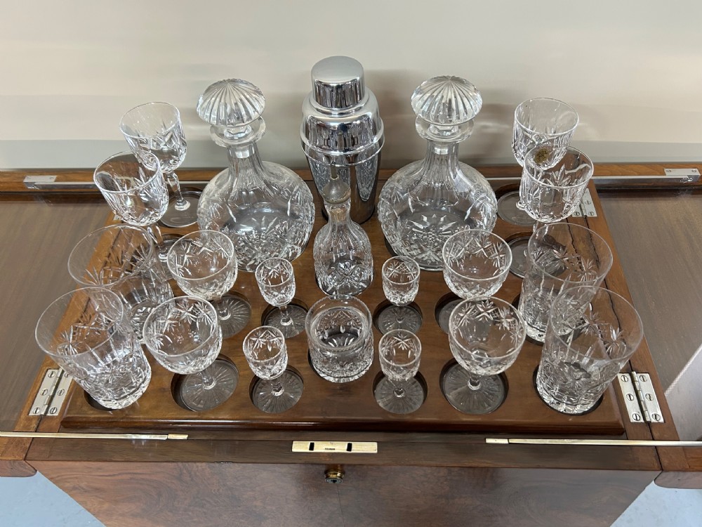 Art Deco Burr walnut metamorphic rise and fall drinks cabinet View V