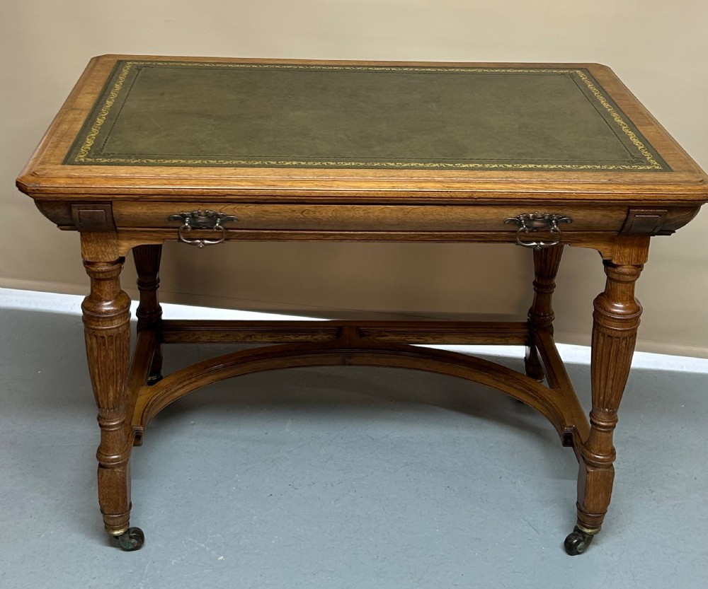 19th Century Oak Writing Desk By Lamb Of Manchester View II