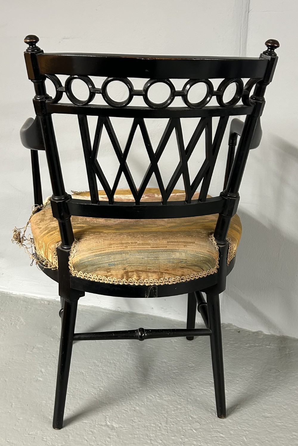 Collier and Plucknett ebonised aesthetic movement armchair  View III