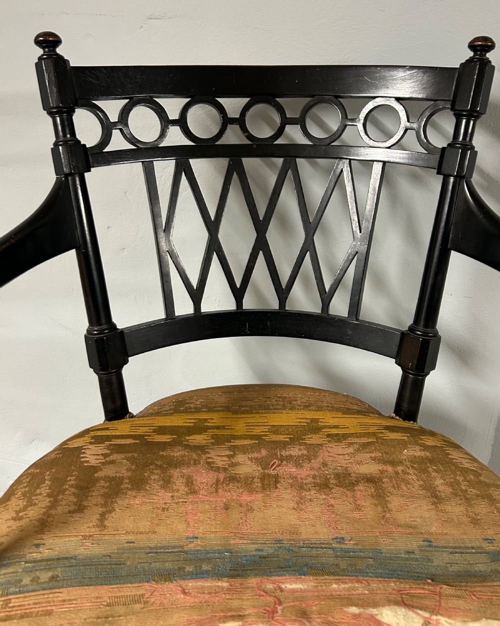 Collier and Plucknett ebonised aesthetic movement armchair  View VI
