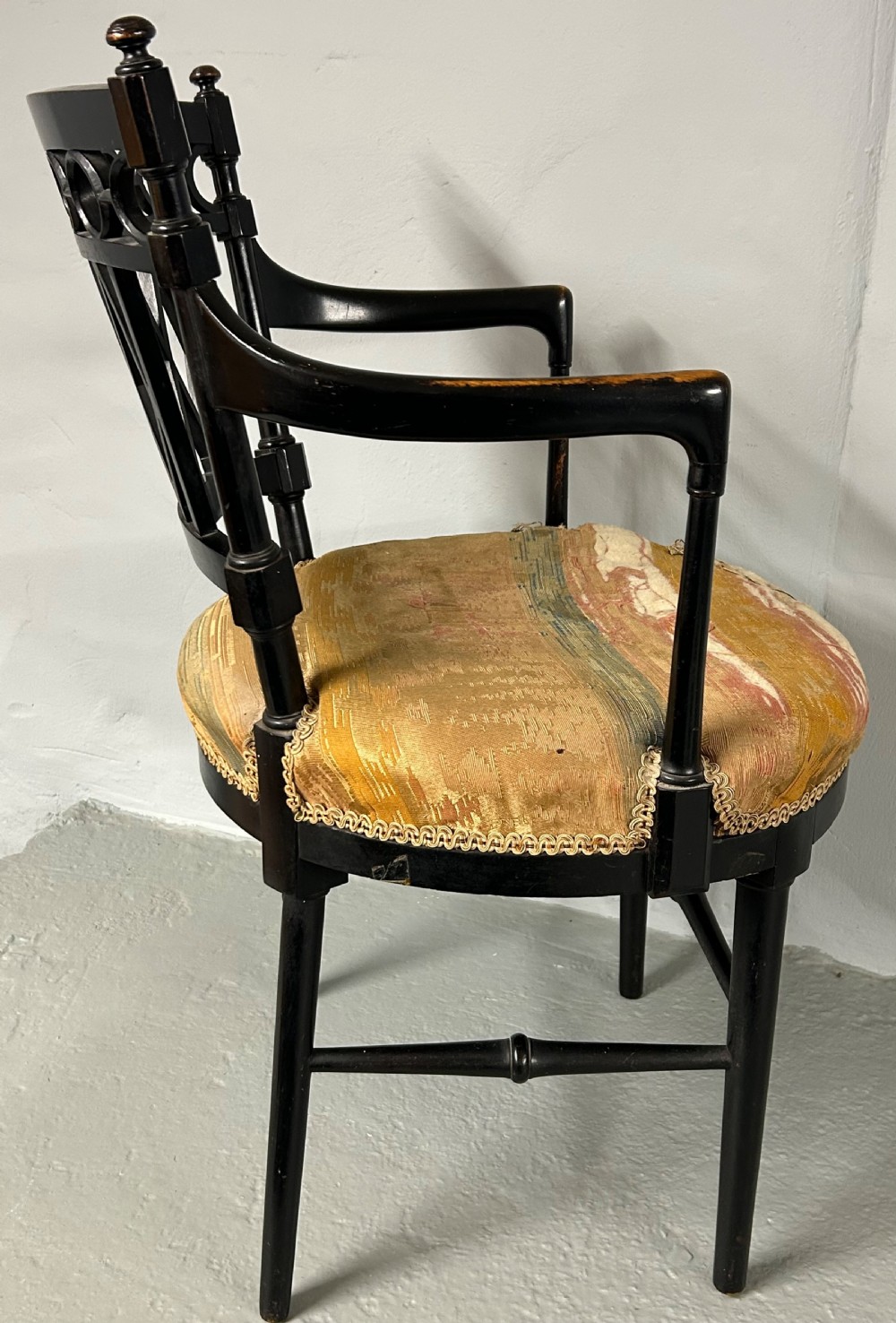 Collier and Plucknett ebonised aesthetic movement armchair  View VII
