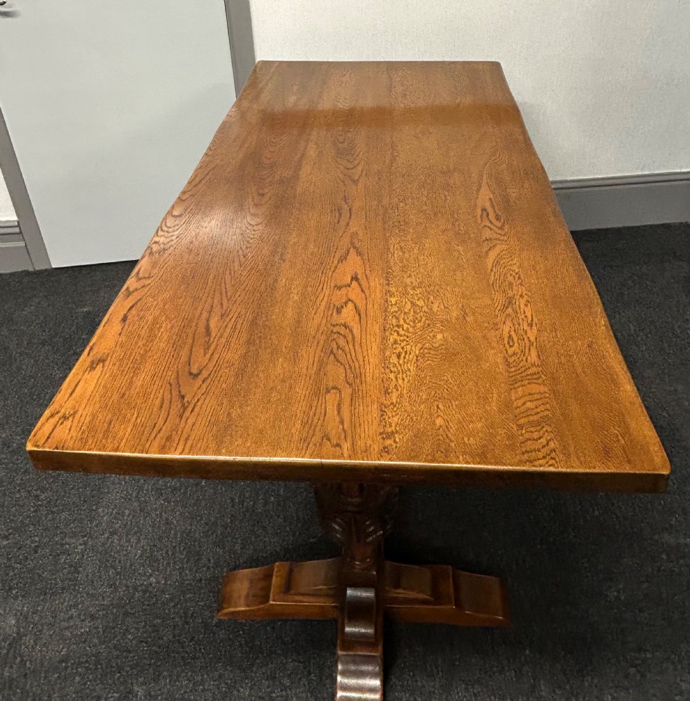 Oak refectory dining table  View III