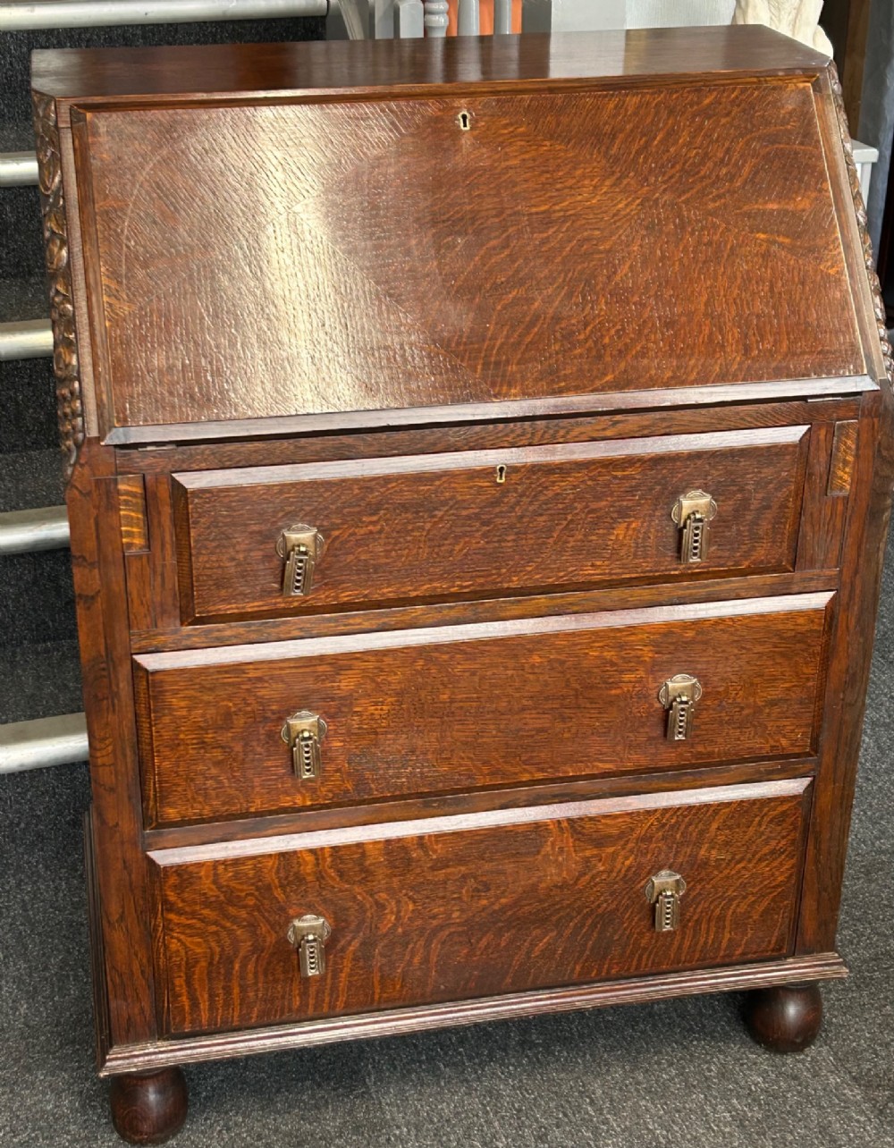 Art Deco Oak Writing Bureau View II