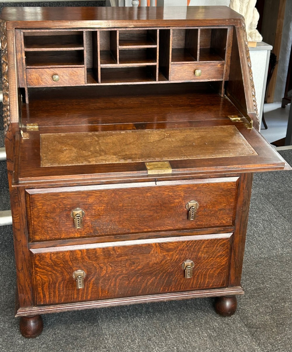 Art Deco Oak Writing Bureau View III