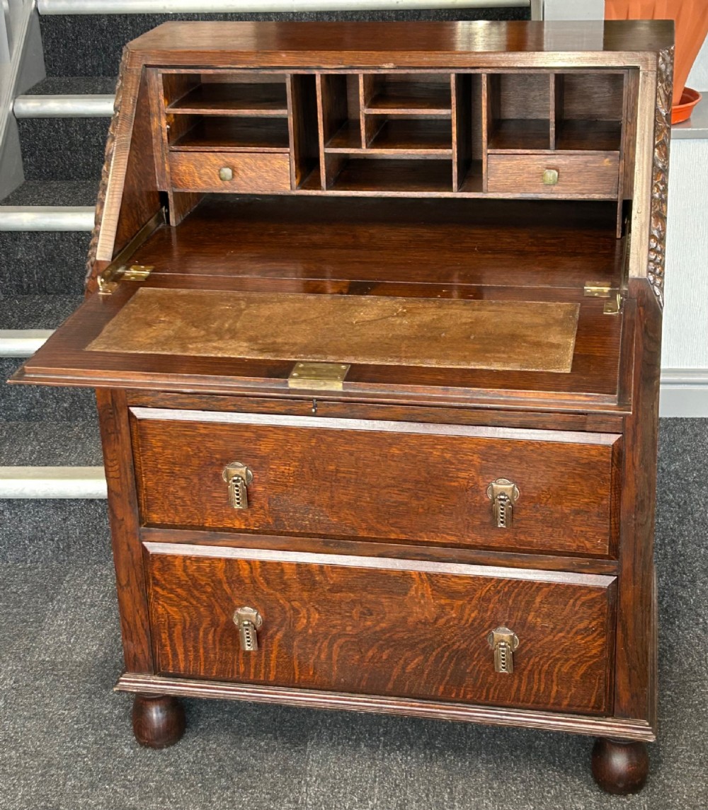 Art Deco Oak Writing Bureau View IV