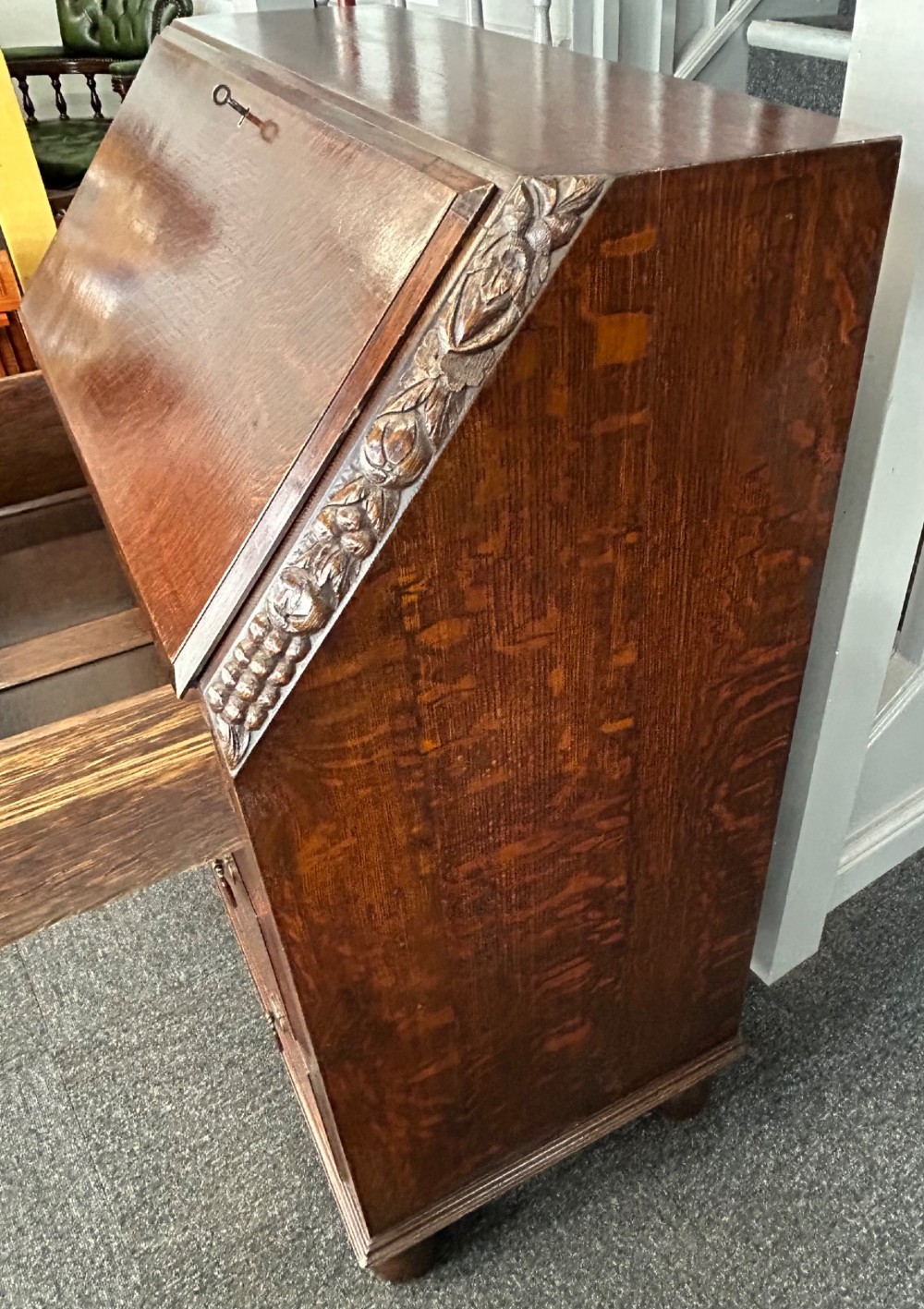Art Deco Oak Writing Bureau View XI