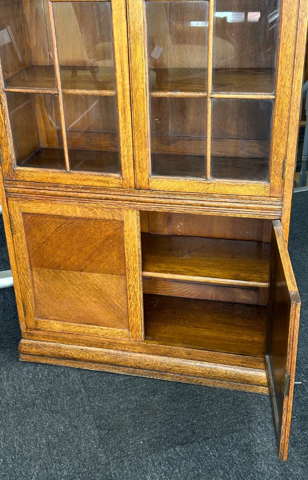 Art deco oak display cabinet View II