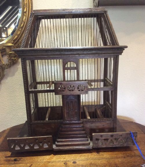 Superb Victorian Wooden House Bird Cage