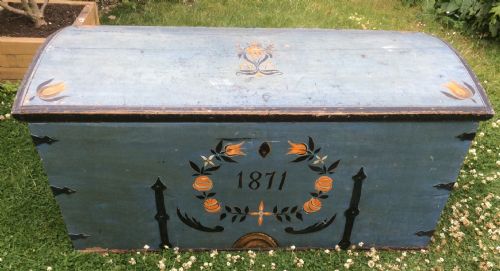 19th Century Folk Art Swedish Wedding Trunk
