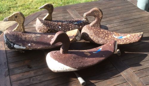 Four 19th Folk Art Decoy Ducks