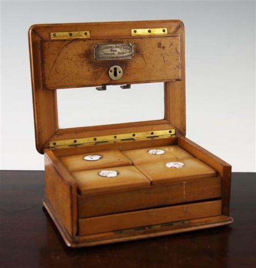 Satinwood Dated Card Box
