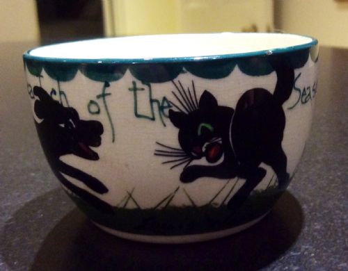 Bristol 'Cat & Dog' Pottery  Sugar Bowl