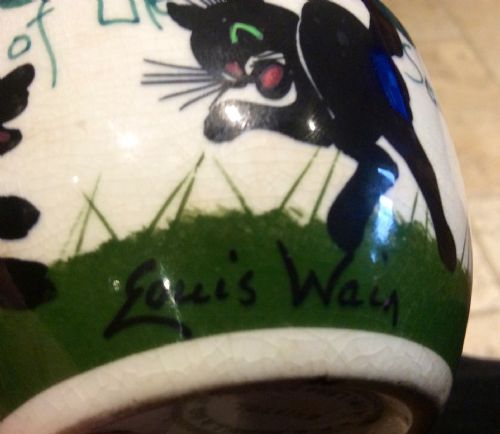 fig 1. Bristol 'Cat & Dog' Pottery Sugar Bowl