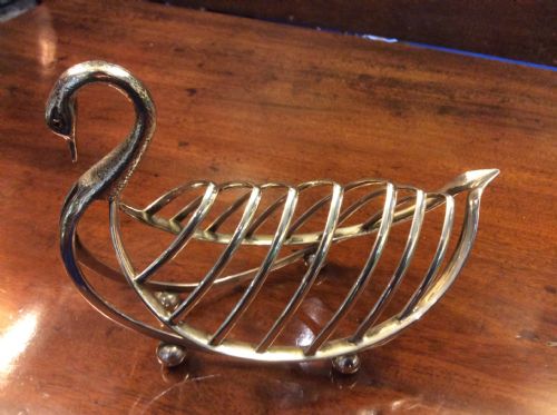 Victorian Silver Plated Swan Toast Rack