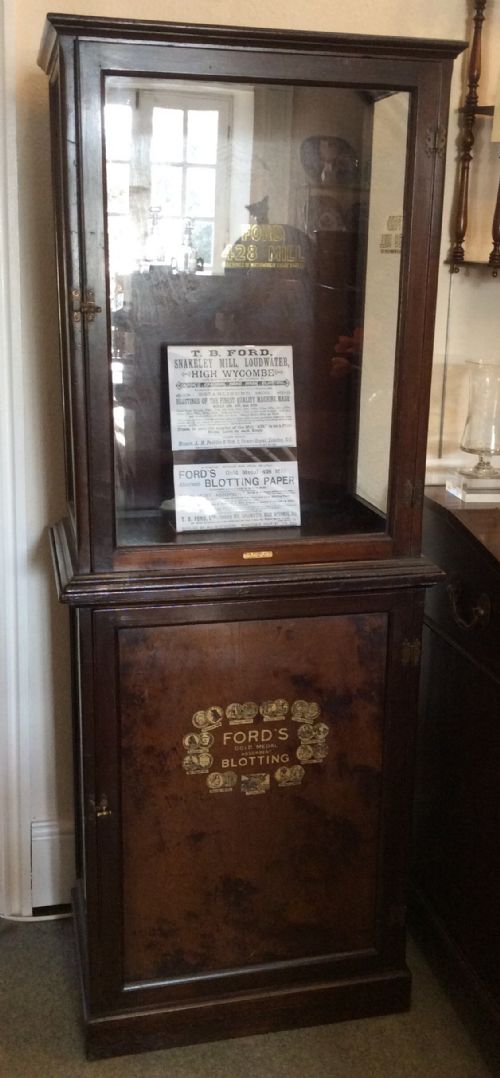 Early 20th Century Ford's Blotting Paper/pen Shop Display Cabinet