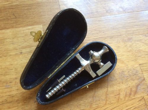 Boxed Silver Plated Champagne Cork Screw Tap with Original Spike