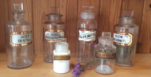 Collection on Apothecary Bottles